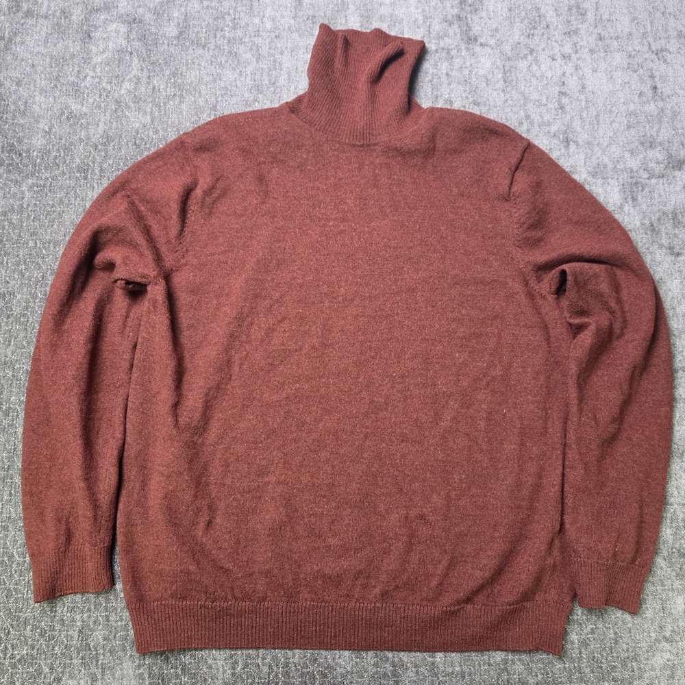 Paul James 100% Merino Wool Turtleneck Sweater Womens XL Rust Red Cottagecore